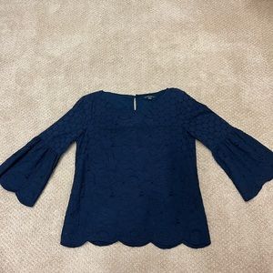 Brooks Brothers Eyelet Cotton Bell Sleeve Blouse